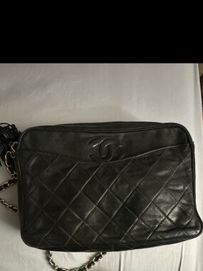 Vintage Chanel Camera Bag Black Quilted Lambskin Camera Bag